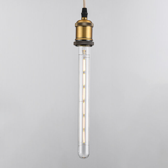 E27 Filament Röhrenlampe transparentes Glas mit Glühfaden 6W 2700K, 30 cm - dimmbar
