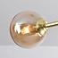 Goldene Deckenleuchte Stiri 4-flammig mit amber Glas