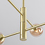 Goldene Deckenleuchte Stiri 4-flammig mit amber Glas