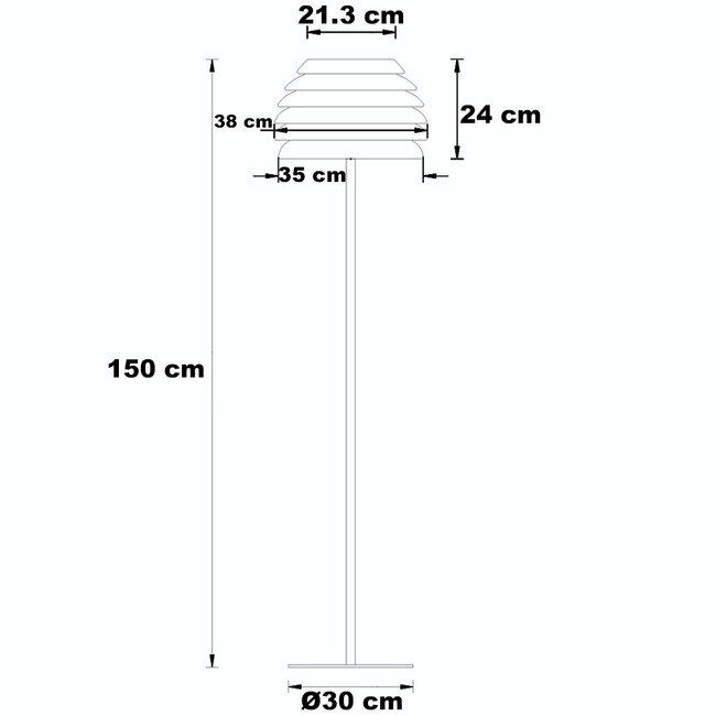 Stehleuchte für den Außenbereich mit weißem Schirm - Sym
