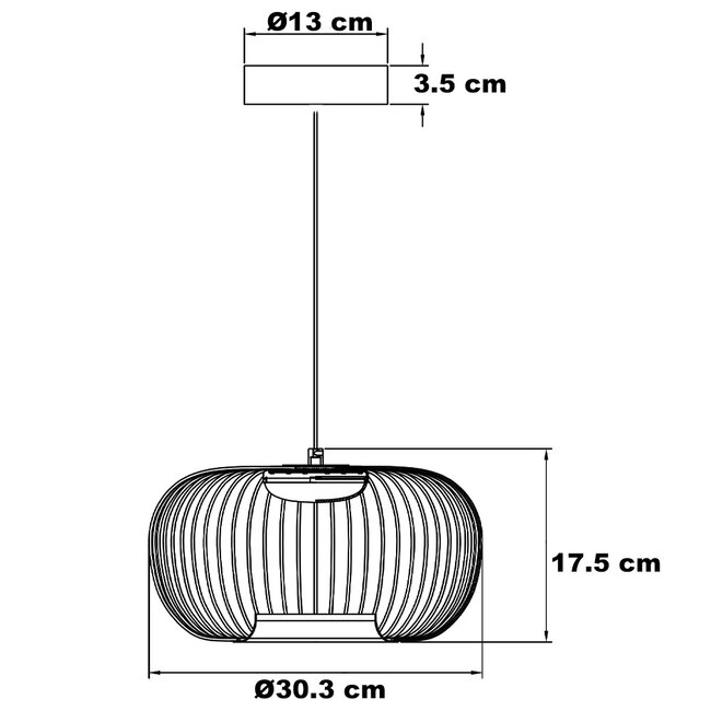 Schwarze Hängeleuchte Kato - 3-stufig-dimmbar