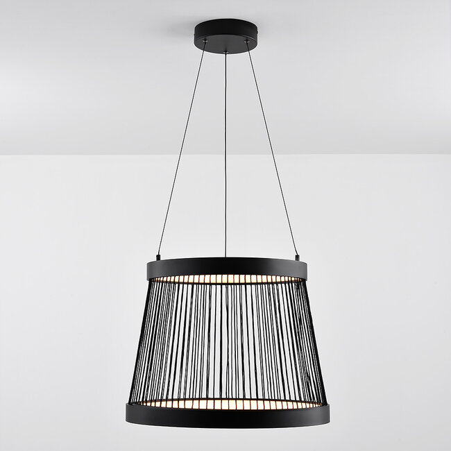 Hängelampe Kae inkl. integrierter 3-stufig dimmbarer LED - schwarze dekorative Kordel