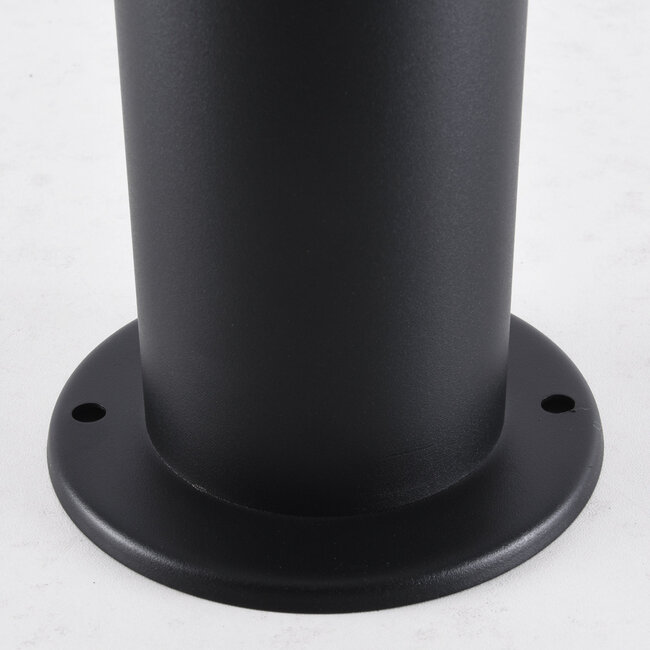 Sockelleuchte schwarz mit milchig weißem Schirm, 44 cm - Leandre