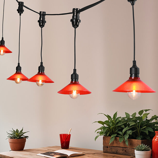 Schirm für Illu-Lichterketten-Lampen - rot