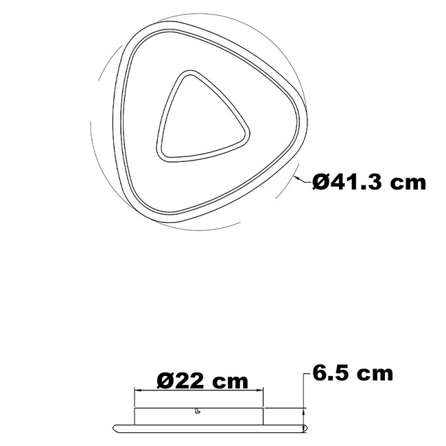 Deckenleuchte Cellu mit 3-stufiger Dimmung in schwarz mit Chrom