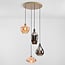 4-flammige Pendelleuchte mit amber und Rauchglas - Nisa