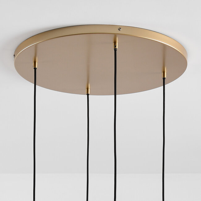 4-flammige Pendelleuchte mit amber und Rauchglas - Nisa