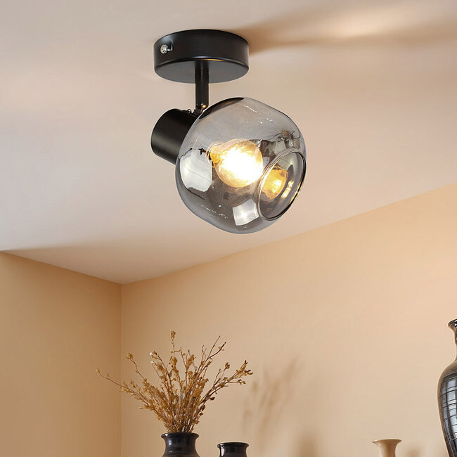 Moderne Deckenleuchte mit Rauchglas, 1-flammig - Jenthe