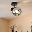 1-flammige Deckenlampe Jenthe - Schwarz mit Rauchglas