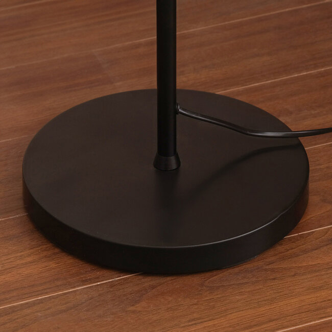 Zwarte staande lamp met smoke grijs glas en spiegeleffect, 4-lichts - Jesse