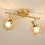 Plafondlamp goud met amber glas, 2-lichts - Jenthe
