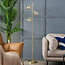 Stehleuchte gold mit amber Glas, 3-flammig - Jesse