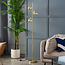 Stehleuchte gold mit amber Glas, 3-flammig - Jesse