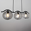 Moderne hanglamp met rond smoke glas, 3-lichts - Curvatura