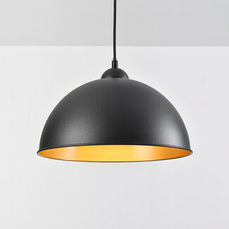 1 fase rail hanglamp Fos - zwart met gouden binnenkant