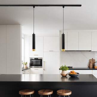 Schienenspot Senne 1-phasig - schwarz mit gold (Preis pro Stück)