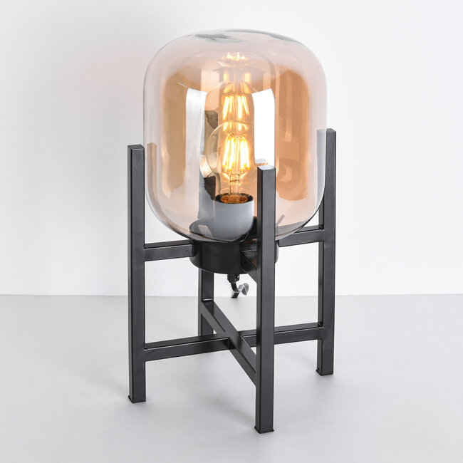 Tischlampe Duuk mit amber Glas