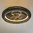 Deckenventilator Schwarz mit Bambus und einstellbarer Farbtemperatur Ø58 cm - Bamboozle