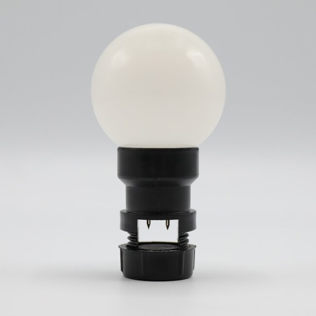 Lichterkette für außen mit milchweißen LED-Lampen 1 Watt