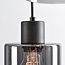 Design-Pendelleuchte Pella, 4-flammig - schwarz mit Rauchglas