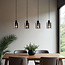Moderne Pendelleuchte schwarz mit Rauchglas, 4-flammig - Palaio