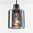 Moderne Pendelleuchte schwarz mit Rauchglas, 4-flammig - Palaio