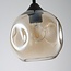 3-flammige moderne Pendelleuchte Fayen schwarz mit organischer Form cognac Glas