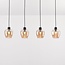 4-flammige Hängeleuchte mit amber Glas - Sanford