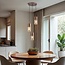 3-flammige Design-Pendelleuchte bronze mit amber Glas - Latte
