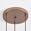 3-flammige Design-Pendelleuchte bronze mit amber Glas - Latte