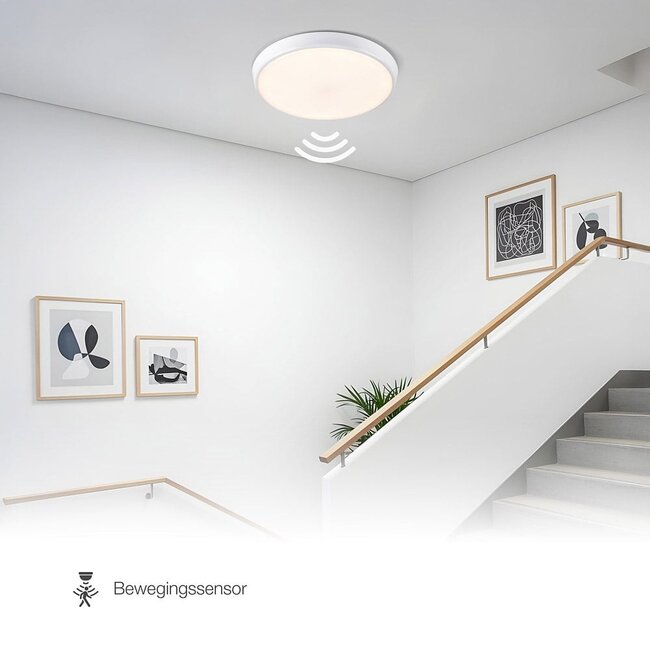 Deckenleuchte Weiß Ø35,2 cm mit CCT-Schalter und Sensor - 3000K/4000K/6000K