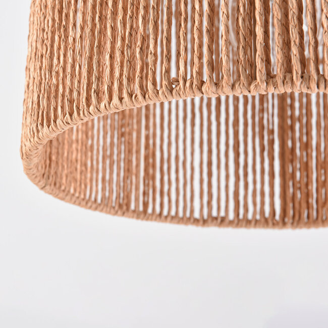 Bogenstehleuchte mit natürlichem Lampenschirm - Reed