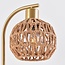 Tischlampe gold mit Rattanschirm - Kora