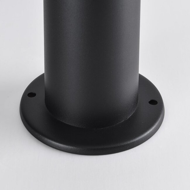 Edelstahl Sockelleuchte mit 2 Steckdosen - Rund