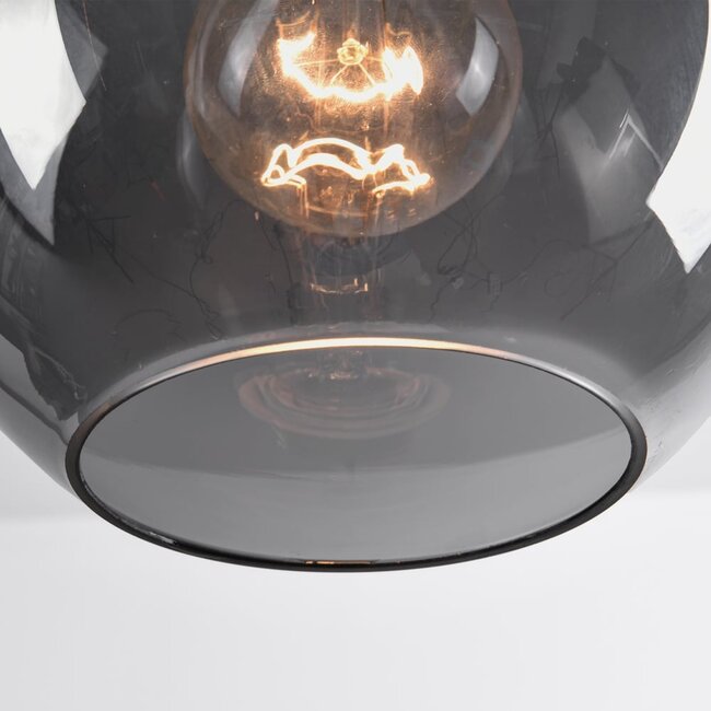 1-Licht-Pendelleuchte Verona smoke - rundes glattes Glas