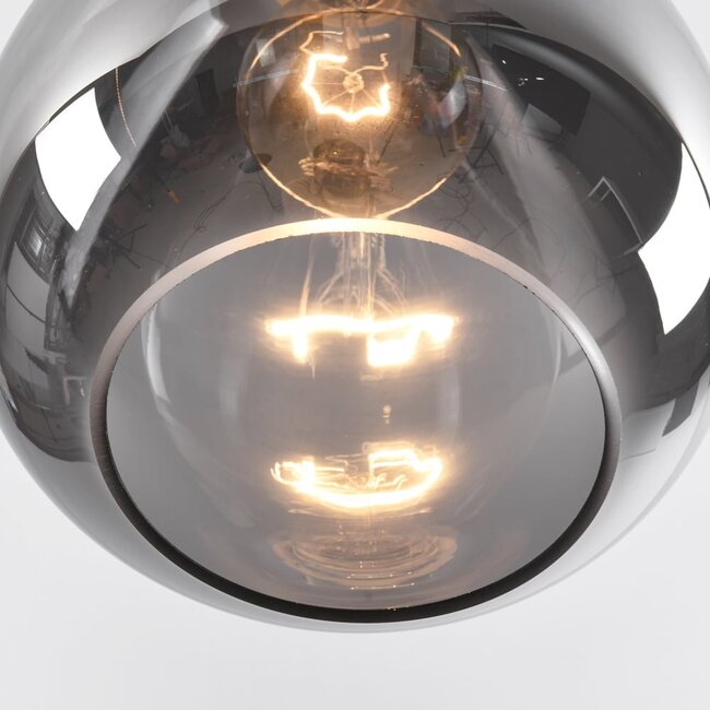 1-flammige Hängeleuchte Verona - rauchgrau - tropfenförmig glatt Spiegeleffekt