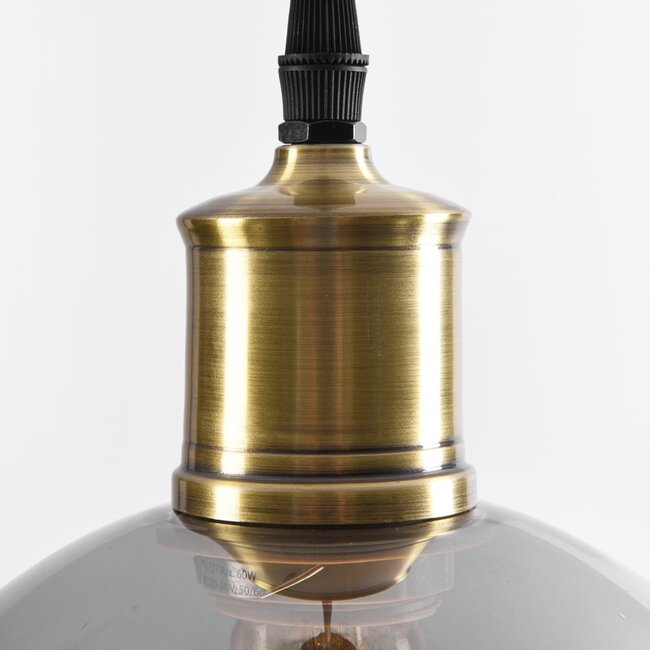 1-flammige Hängeleuchte Verona - rauchgrau - rund glatt Spiegeleffekt