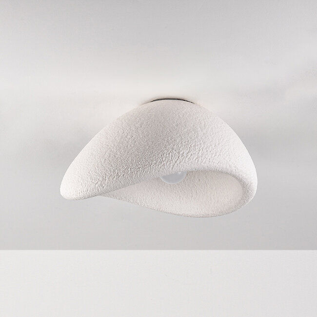 Wabi-Sabi-Deckenlampe Concrete Aura 38 x 30 cm Steinmotiv - Weiß