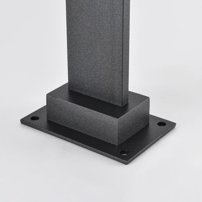 Sockelleuchte anthrazit mit milchig weißem Polycarbonatschirm - Mesia