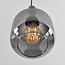 Moderne schwarz-goldene Pendelleuchte mit Rauchglas - Appeso