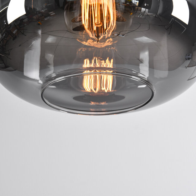 Deckenleuchte schwarz mit Rauchglas - Soli