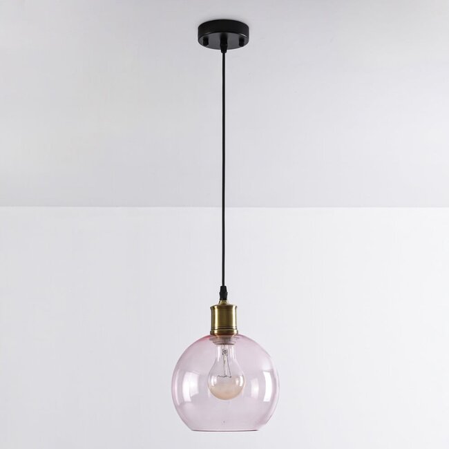 1-flammige Hängelampe Liya in rotem Glas, Variante 1