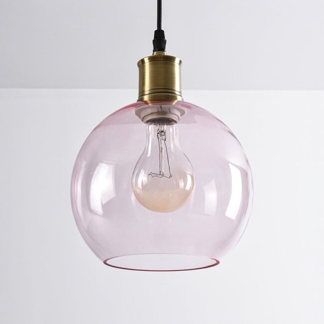 1-flammige Hängelampe Liya in rotem Glas, Variante 1