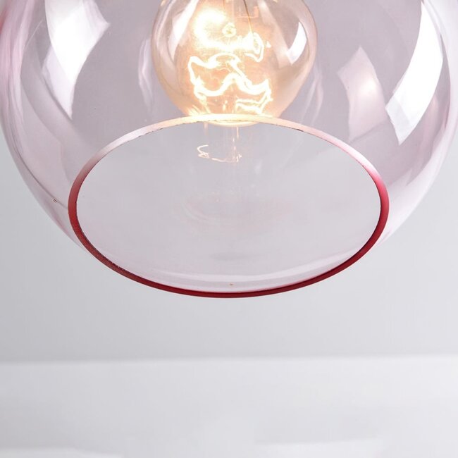 1-flammige Hängelampe Liya in rotem Glas, Variante 1