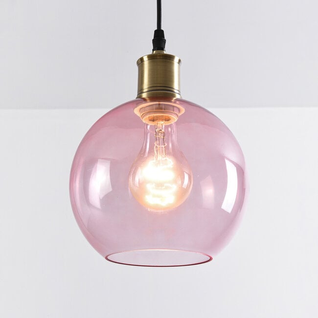 1-flammige Hängeleuchte Liya - Rotes Glas - Variante 4