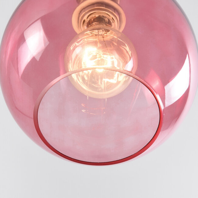 1-flammige Hängeleuchte Liya - Rotes Glas - Variante 4