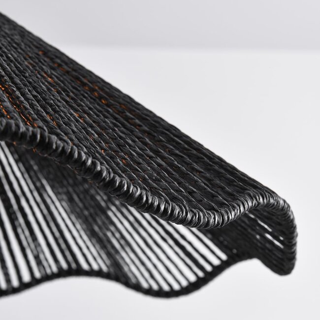 Pendelleuchte schwarz mit geflochtenem Seil - Artigo