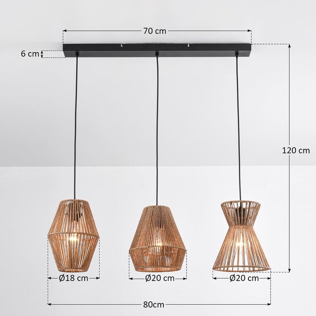 Bohemian Pendelleuchte aus geflochtenem Seil - Intan