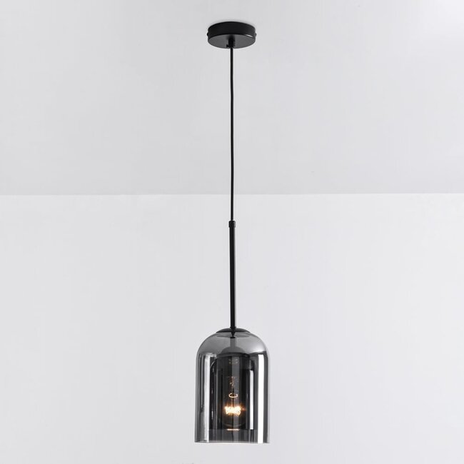 Hängelampe Topel Glockenform - Rauchglas