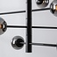 8-flammige Deckenlampe Oito - Schwarz und Rauchglas